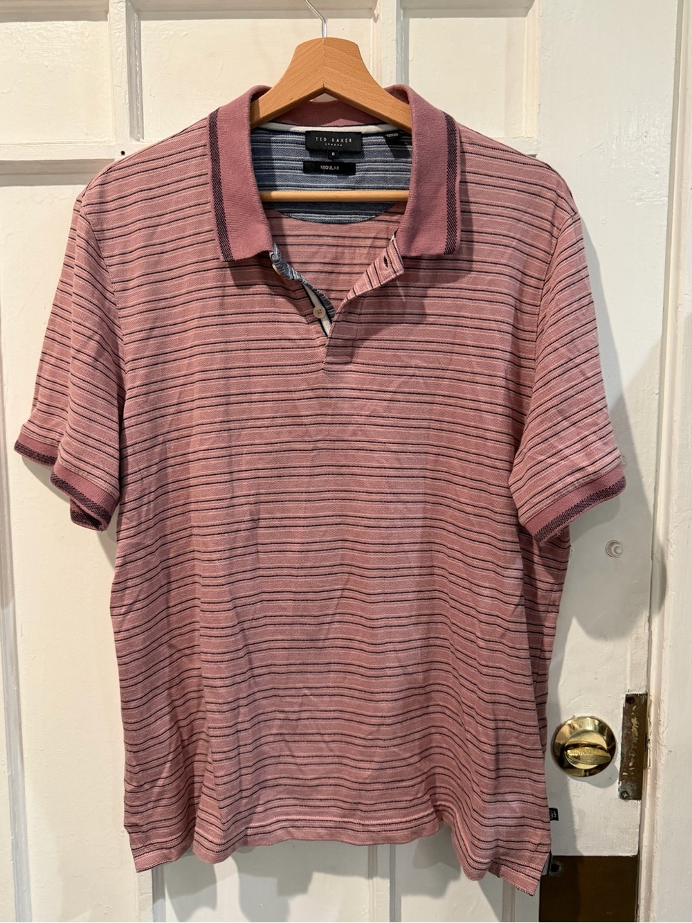 Ted Baker Men’s Mauve Striped Polo Shirt